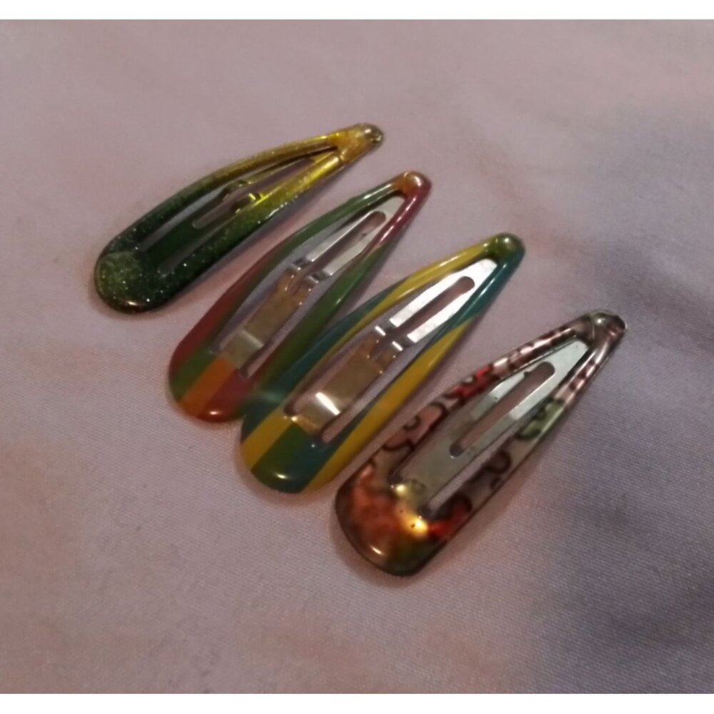 Colorful Snap Hair Clips Barrettes Set Of 4